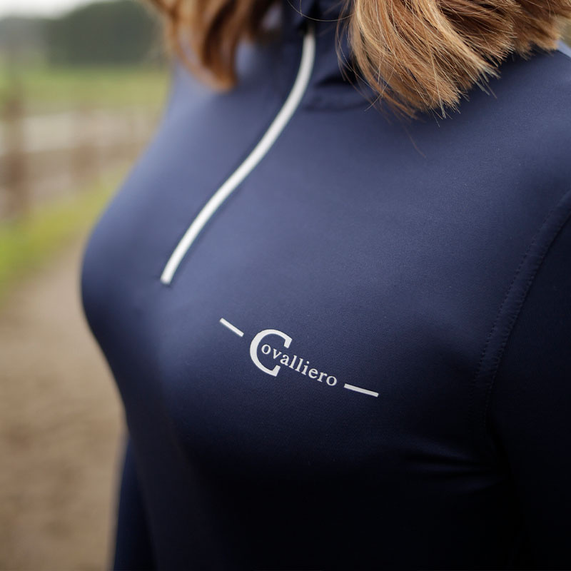 Trui 1/4 Rits Active Marineblauw