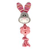Hondenspeelgoed RabbeGum Touw Grijs/Roze Hondenspeelgoed RabbeGum Touw Grijs/Roze