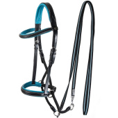 Bitloos Hoofdstel Dietsji Cross-Under Zwart/Blauw Bitloos Hoofdstel Dietsji Cross-Under Zwart/Blauw