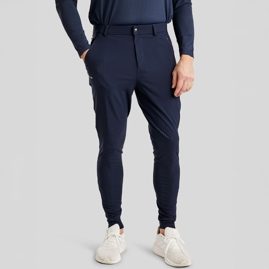 Rijbroek Heren MoBen Knee Grip Marineblauw