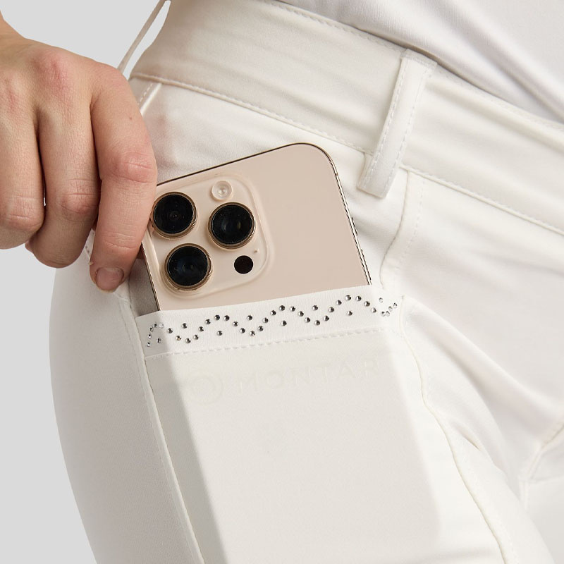 Rijbroek Kind/Junior Crystals Full Grip Wit