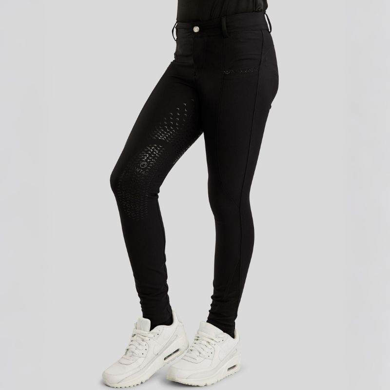 Rijbroek Kind/Junior Crystals Full Grip Zwart