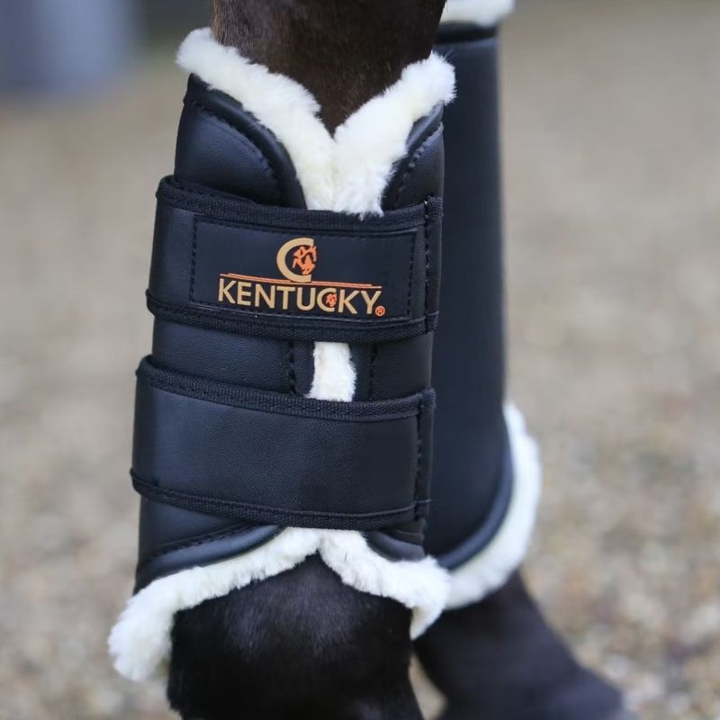 Beenbeschermers Leather Front Zwart