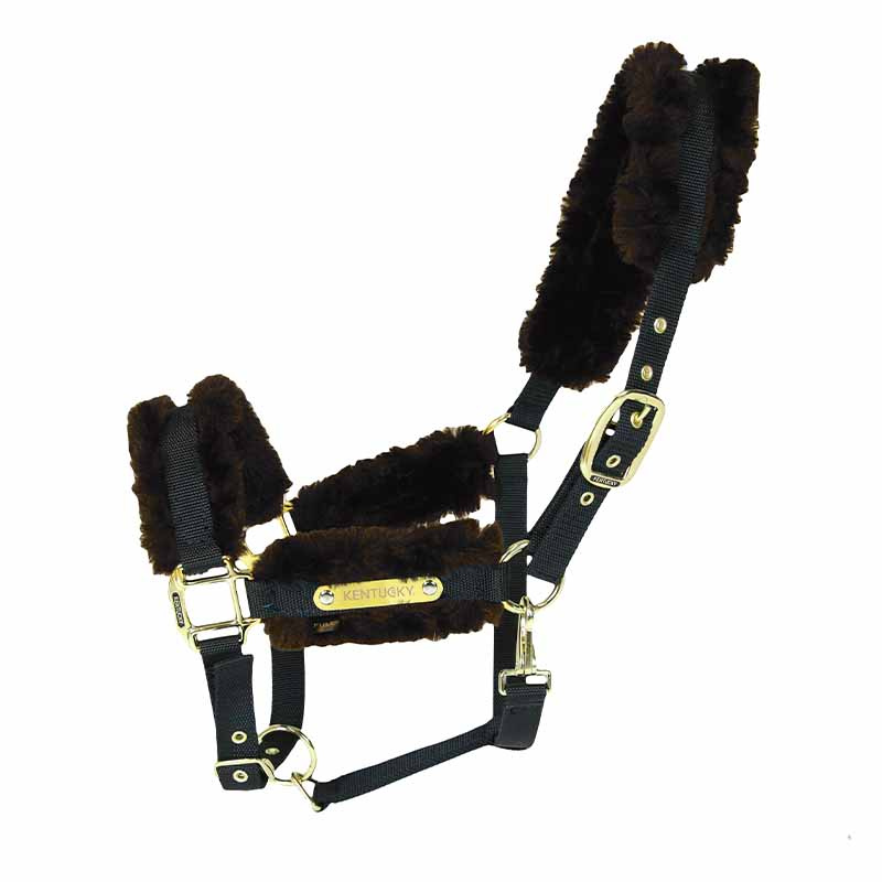 Nylon Halster Sheepskin Bruin