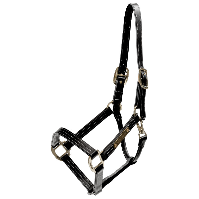 Leren halster Artificial Wellington Zwart