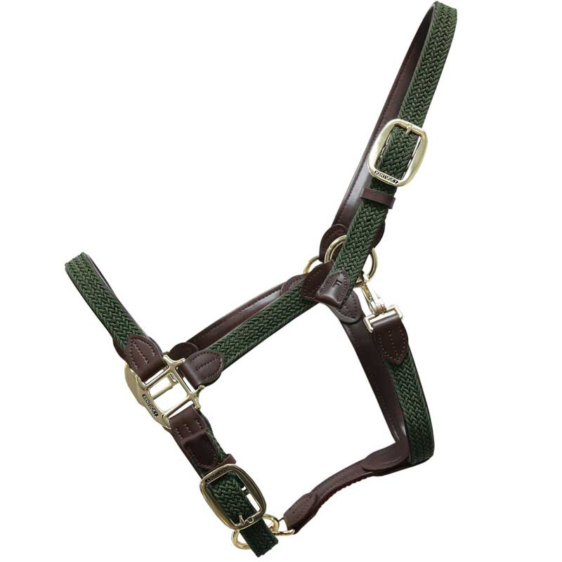 Gevlochten Nylon Halster Olijfgroen