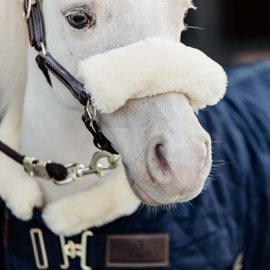Leren halster Pony Artificial Sheepskin Bruin