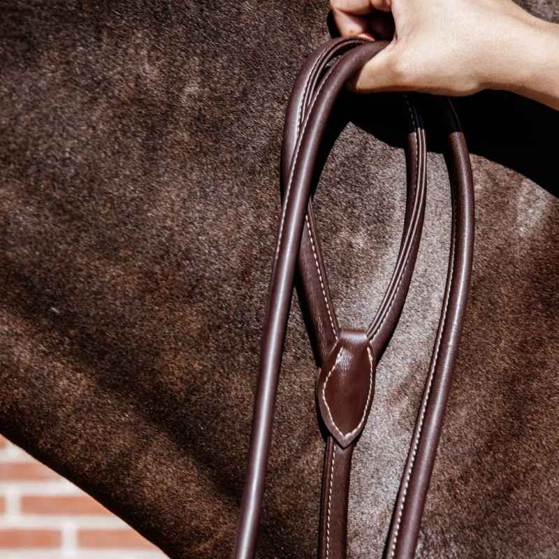 Halstertouw met Ketting Artificial Leather Bruin