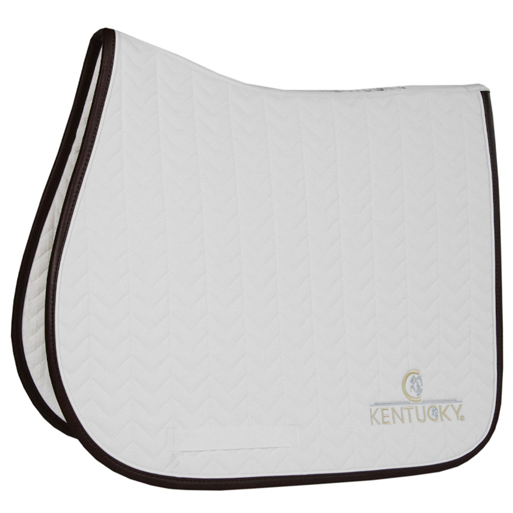 Zadeldekje Leather Fishbone Wit