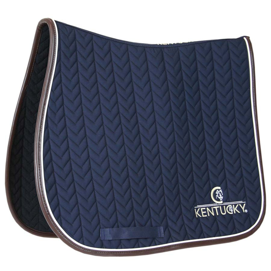 Zadeldekje Leather Fishbone Marineblauw