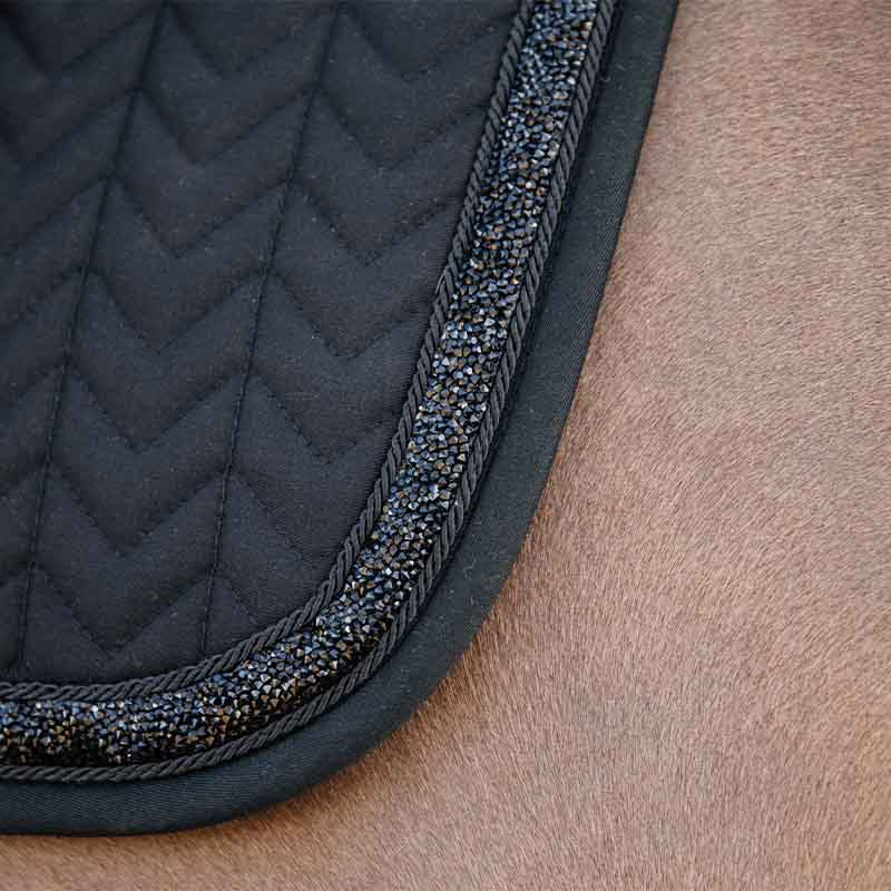 Dressuurzadeldekje Glitter Stone Zwart