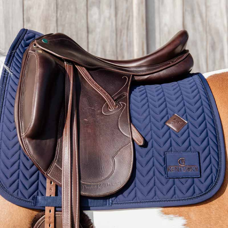 Dressuurzadeldekje Fishbone Competition Marineblauw