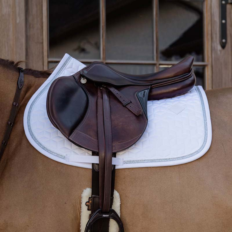 Zadeldekje Glitter Rope Wit/Wit