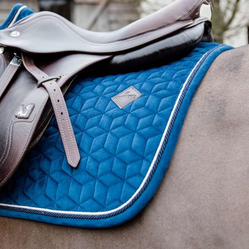 Zadeldekje Basic Velvet Marineblauw