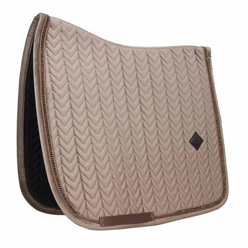 Dressuurzadeldekje Velvet Pearls Beige
