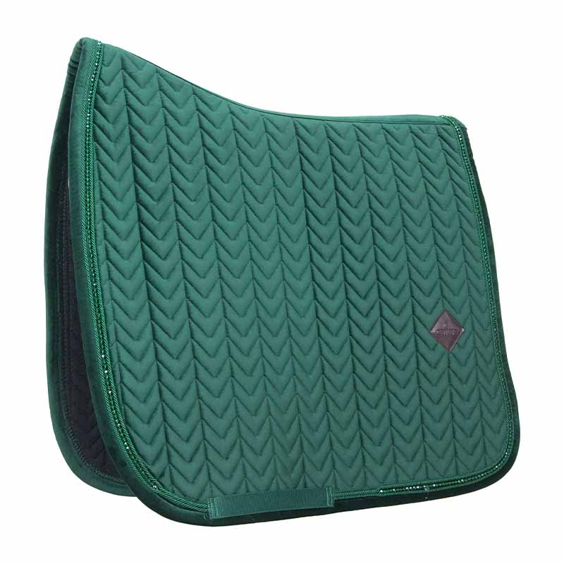 Dressuurzadeldekje Velvet Pearls Groen