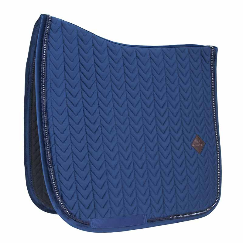 Dressuurzadeldekje Velvet Pearls Marineblauw