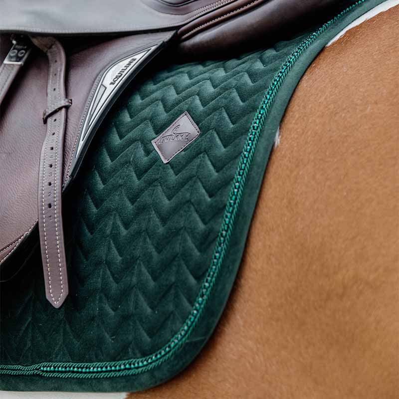 Zadeldekje Velvet Pearls Groen