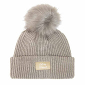 Muts Beanie Pompom Beige Muts Beanie Pompom Beige