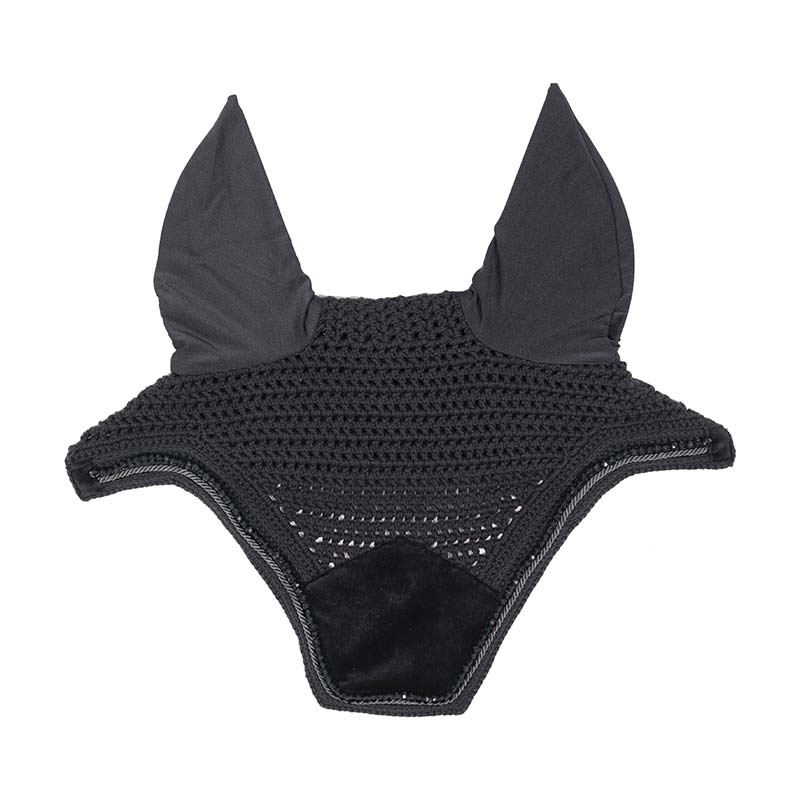 Vliegenoornetjes Wellington Velvet Pearls Zwart