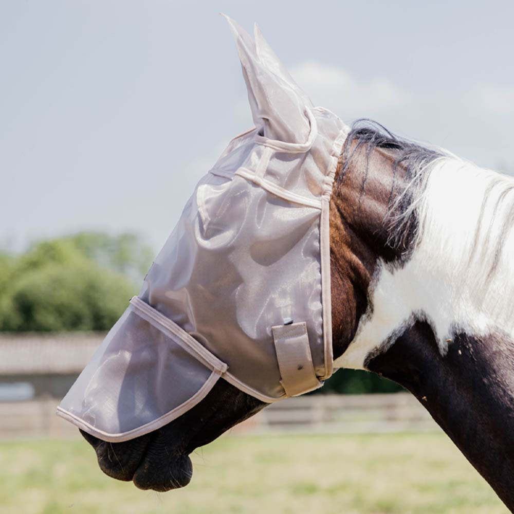 Vliegenmasker Classic met Oren en Neus Zilver