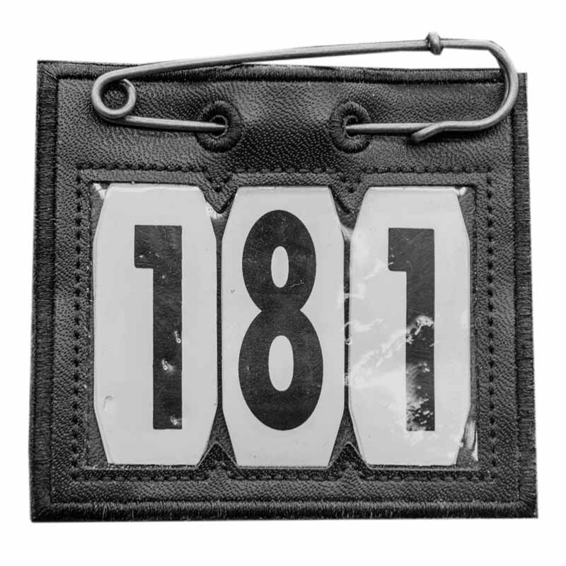 Nummerlabel PVC Safety Pin Zwart