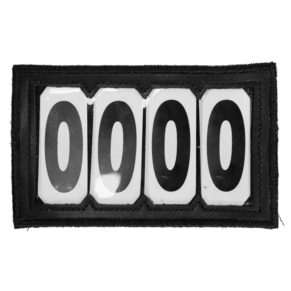Nummerlabel PVC Velcro 4 Numbers Zwart