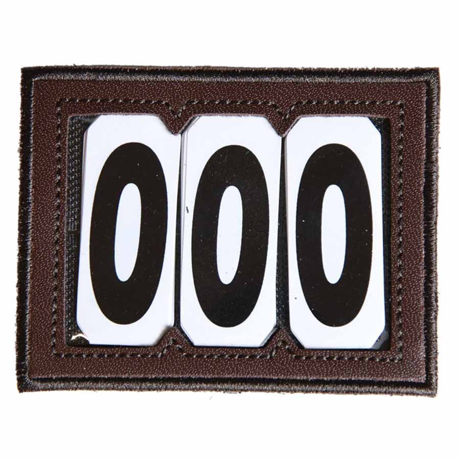 Nummerlabel PVC Velcro 3 Numbers Bruin