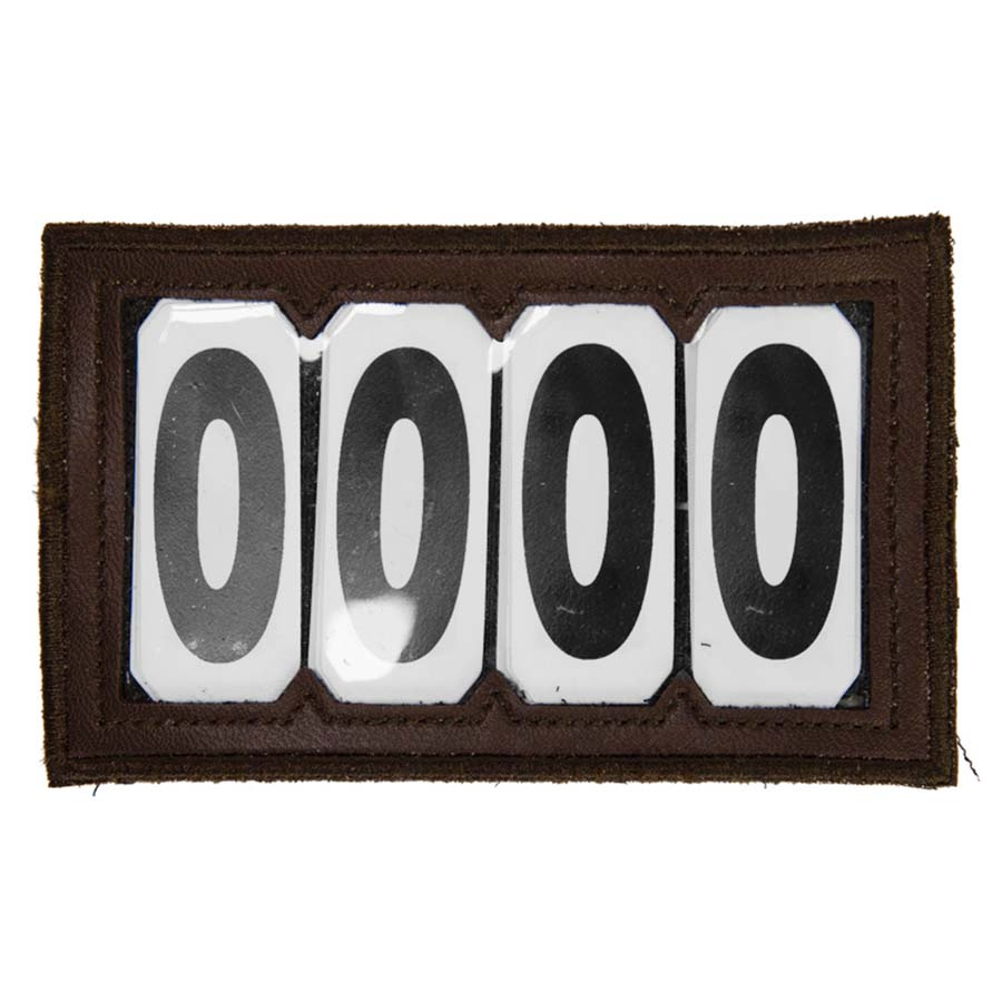 Nummerlabel PVC Velcro 4 Numbers Bruin