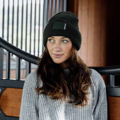 Muts Beanie Rubber Logo Donkergroen Muts Beanie Rubber Logo Donkergroen