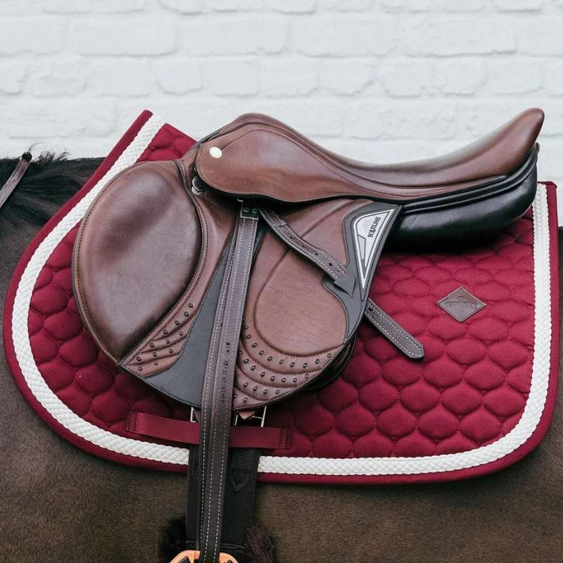 Zadeldekje Plaited Cord Bordeaux