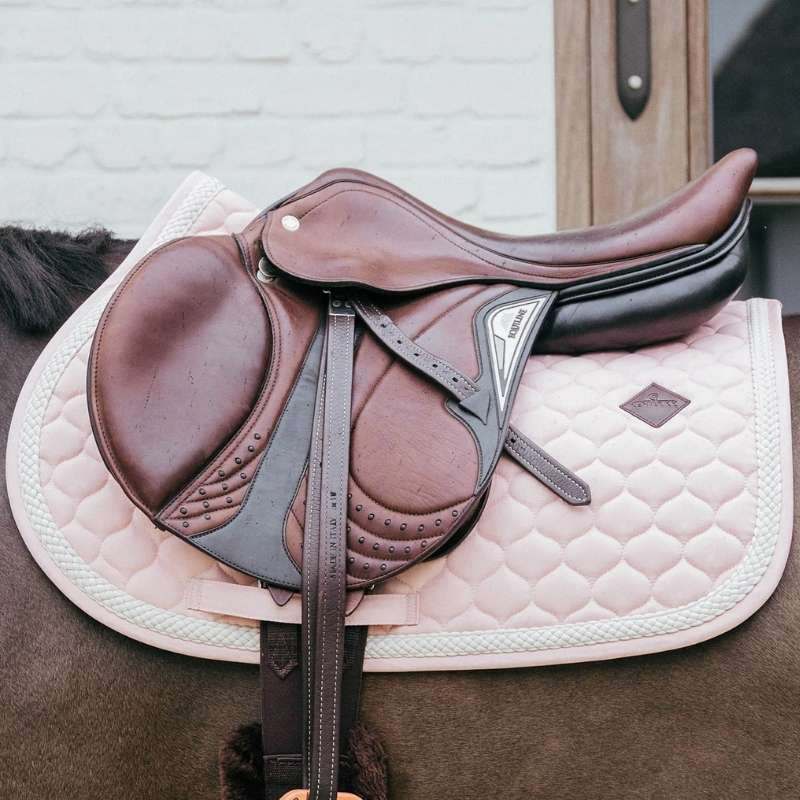 Zadeldekje Plaited Cord Bleekroze