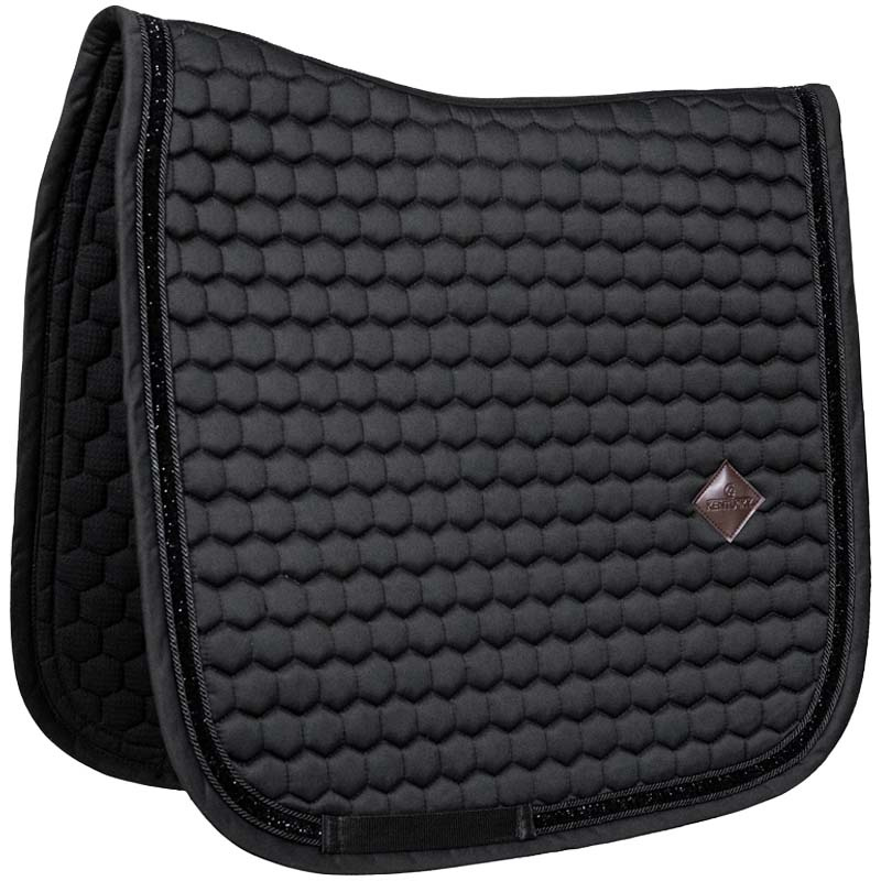 Dressuurzadeldekje Glitter Band Zwart