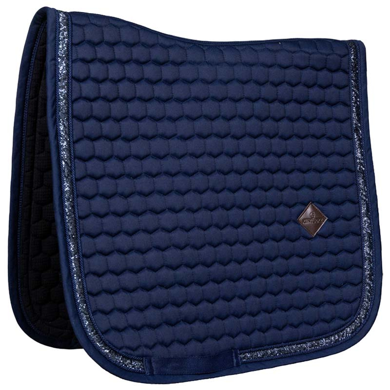 Dressuurzadeldekje Glitter Band Marineblauw