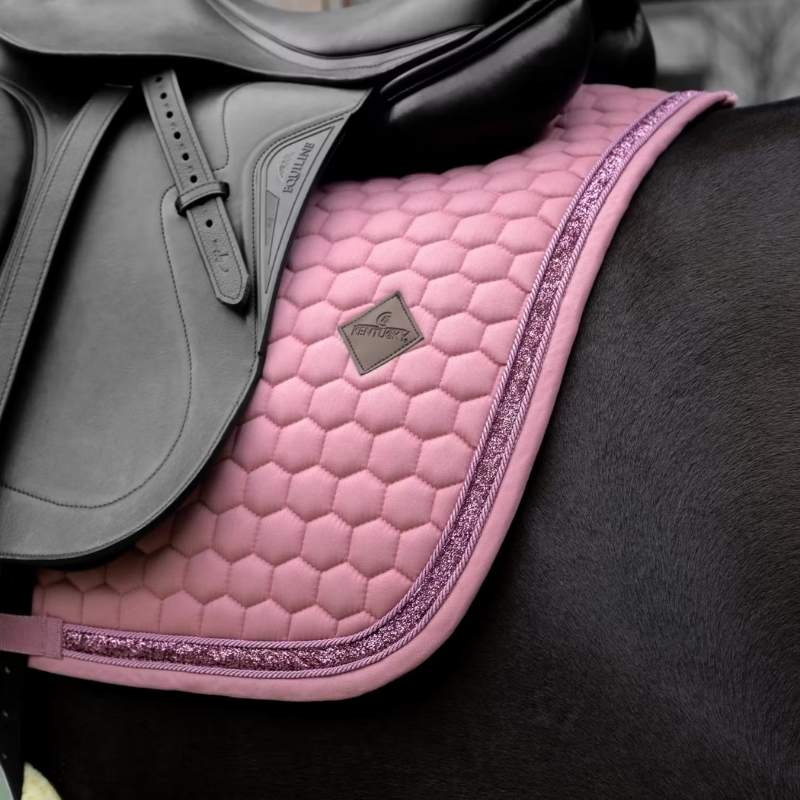 Dressuurzadeldekje Glitter Band Roze