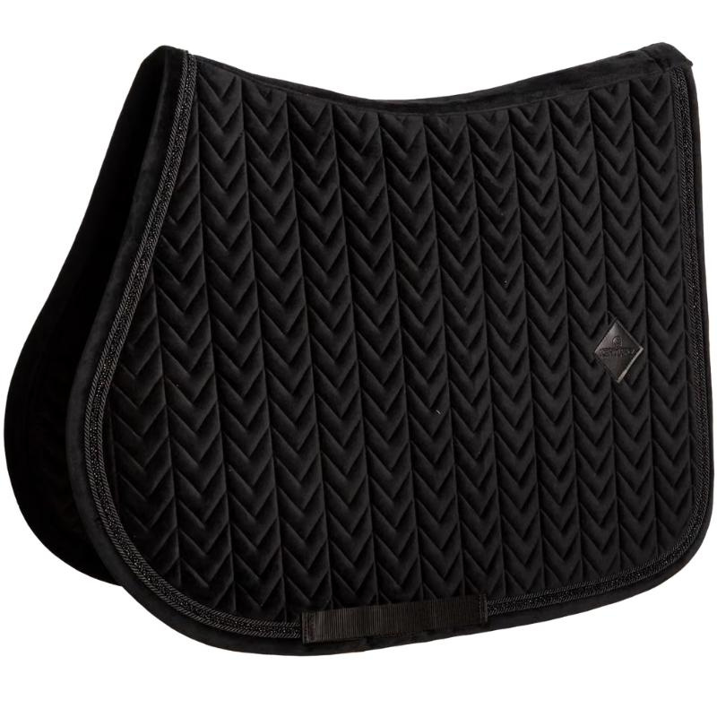 Zadeldekje Velvet Mini Pearls Zwart