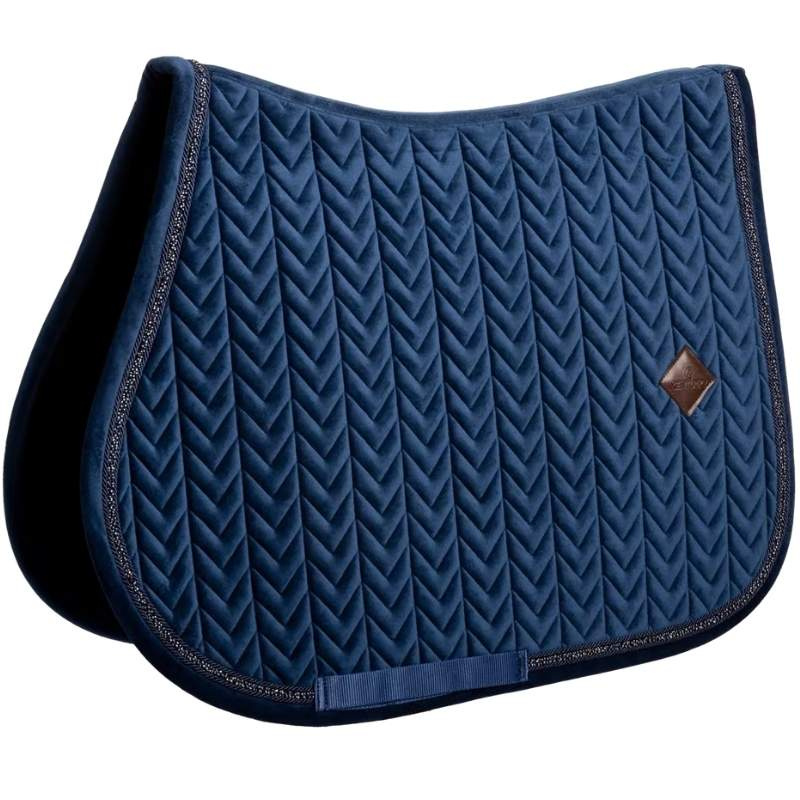 Zadeldekje Velvet Mini Pearls Marineblauw