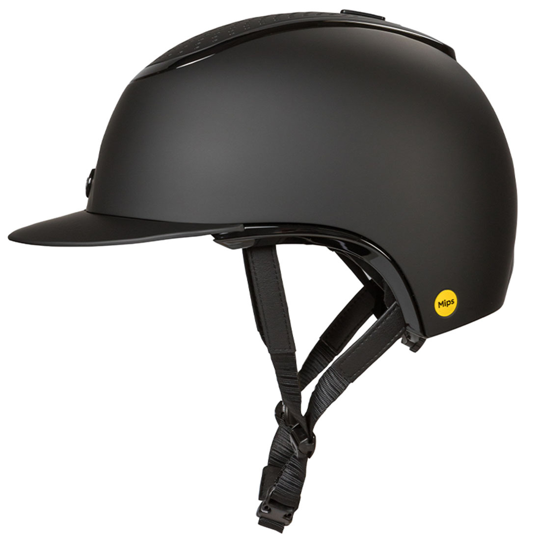 Paardrijcap MIPS Strixx Wide Peak Matte/Glossy Zwart