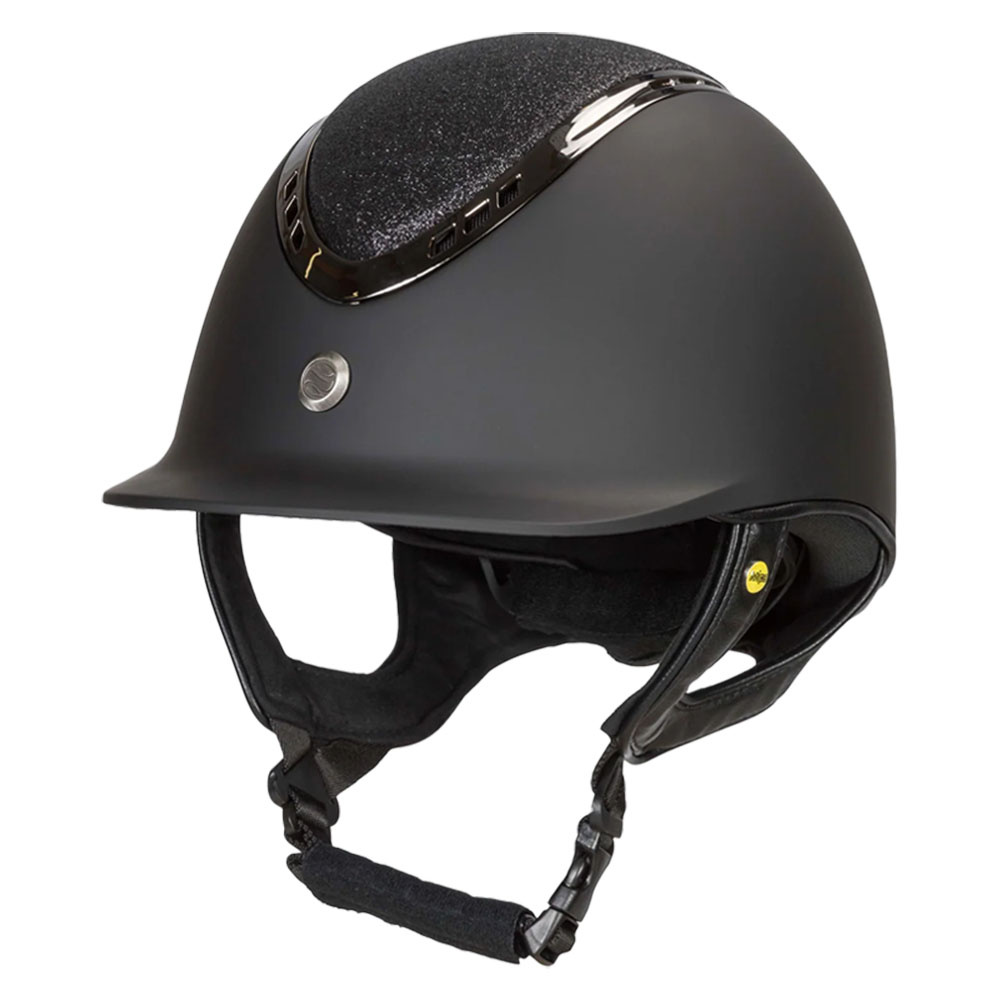 Paardrijcap EQ3 Pardus met Schroef Smooth Top Glitter Zwart Zand