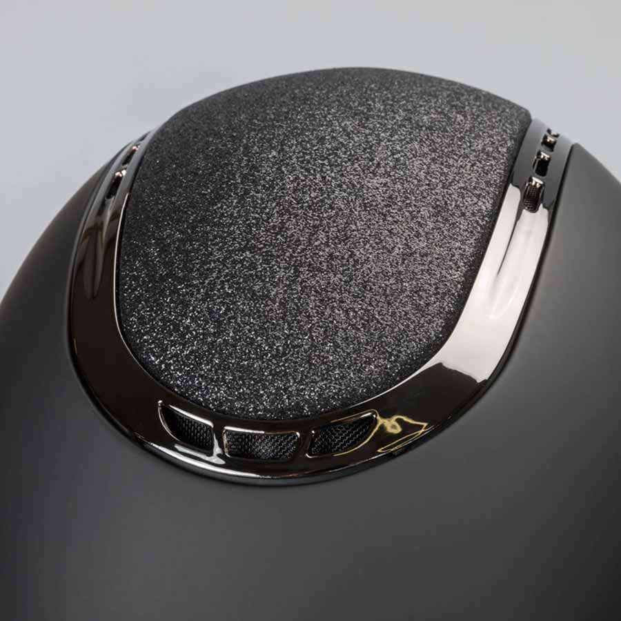 Paardrijcap EQ3 Pardus met Schroef Smooth Top Glitter Zwart Zand