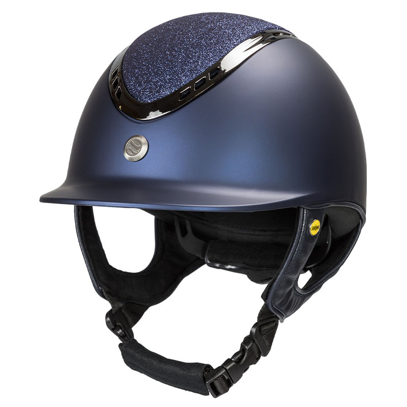 Paardrijcap EQ3 Pardus met Schroef Smooth Top Glitter Marineblauw Zand
