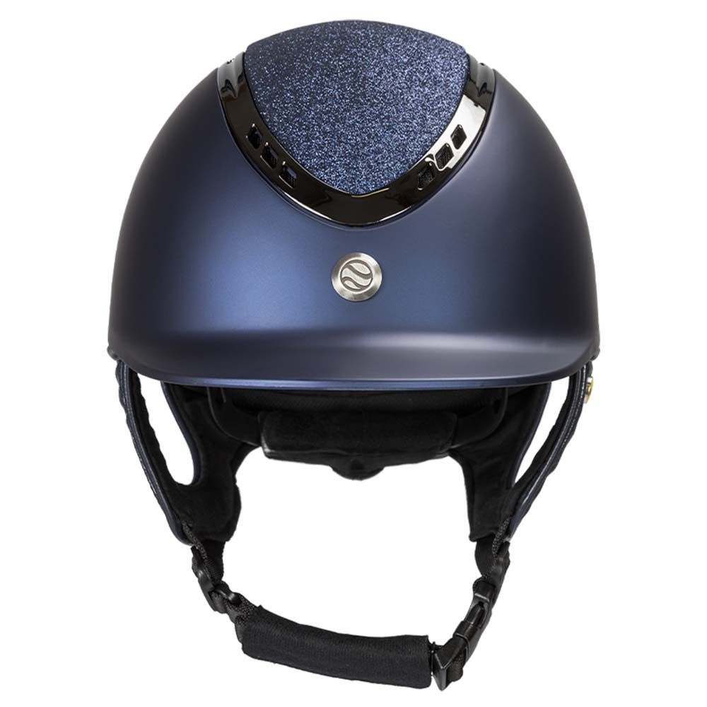 Paardrijcap EQ3 Pardus met Schroef Smooth Top Glitter Marineblauw Zand