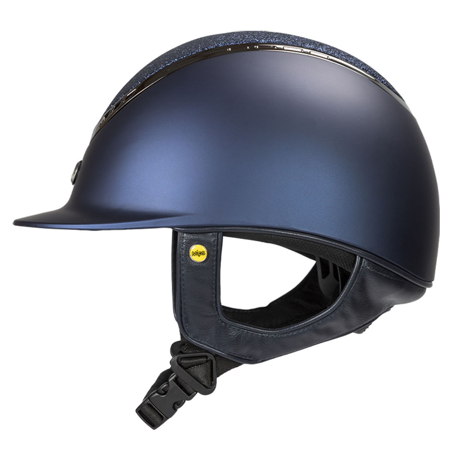 Paardrijcap EQ3 Pardus met Schroef Smooth Top Glitter Marineblauw Zand