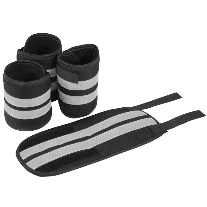 Beenreflectoren Set 4-pack Zwart/Zilver
