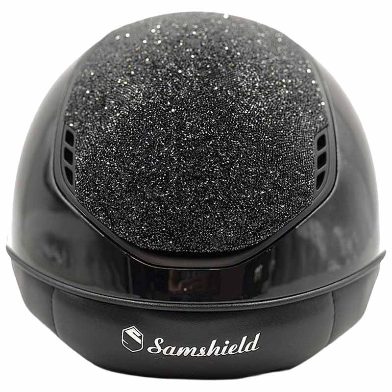 Paardrijcap Miss Shield 2.0 Glossy Ultra Fine Rocks Matt Trim Zwart