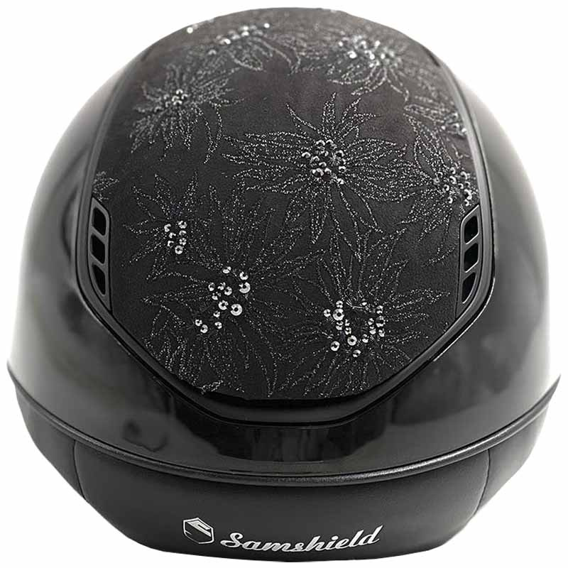 Paardrijcap Miss Shield 2.0 Glossy Spring Flower Matt Trim Zwart