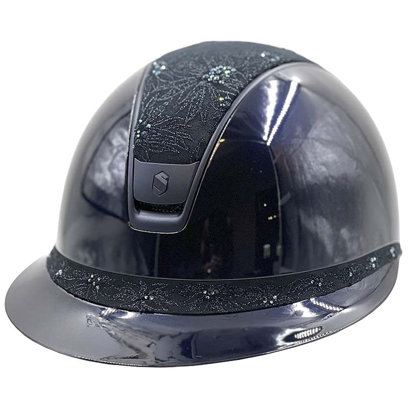 Paardrijcap Miss Shield 2.0 Glossy Spring Flower Matt Trim Marineblauw