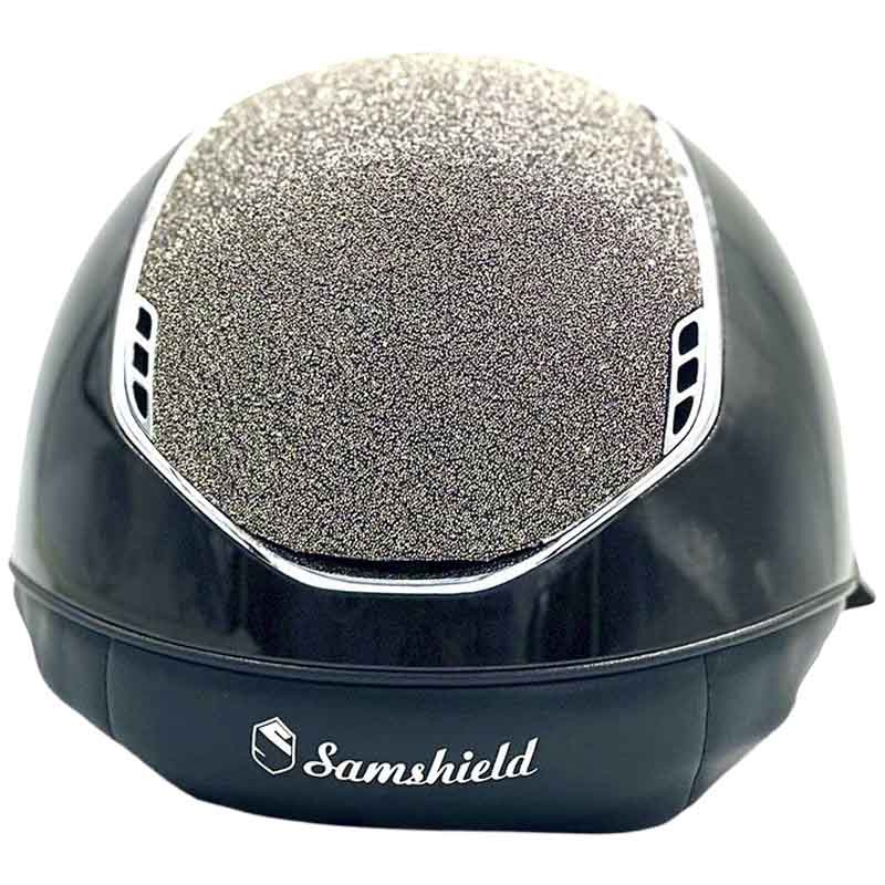 Paardrijcap Miss Shield 2.0 Glossy Chrome Crystal Fabric Metal Eclipse Zwart