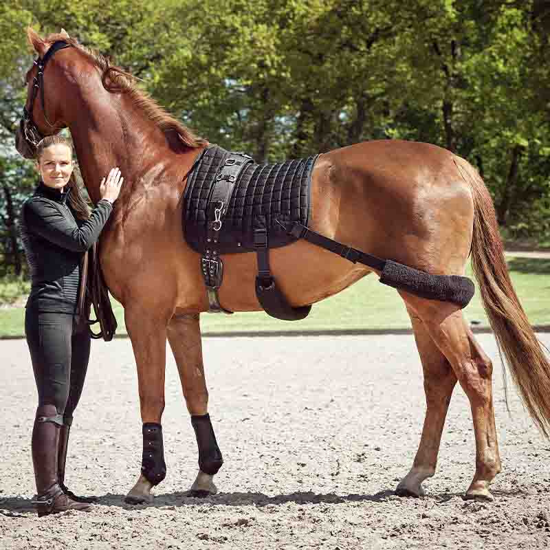 Dressuurzadeldekje Fir-Tech met Elastische Band Zwart