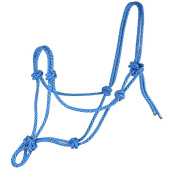 Touwhalster Knotted Blauw/Bruin Touwhalster Knotted Blauw/Bruin